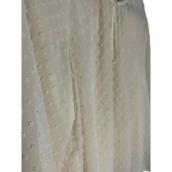 J.Crew Women Ivory Sheer Lightweight Long Sleeve Blouse with Pom Poms Sz Small - Picture 3 of 7